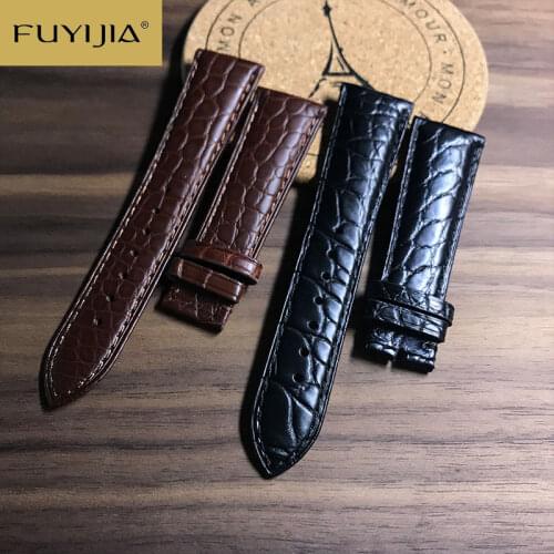FUYIJIA 20MM Crocodile Watchbands Custom Top Brand Strap Men Women Watch Band 18MM 19MM 22MM Genuine Alligator Belt Waterproof