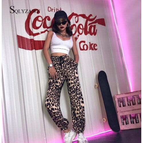 Women Leopard Print Loose Joggers Women Sweatpant Fashion High Waist Streetwear Harajuku Harem Pants Ladies Capris Trousers