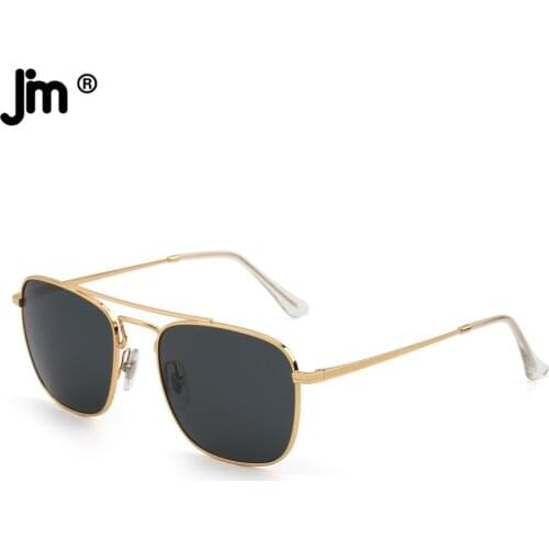 Fashion Glass Lenses Men Women Square Sunglasses Brand Designer Metal Frame UV400