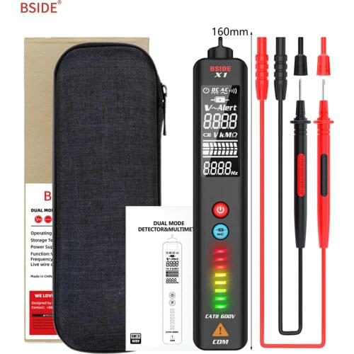 BSIDE Voltage Tester Large LCD Live/Neutral Wire Check Breakpoint Locate Non Contact AC DC Voltage Sensor Pen