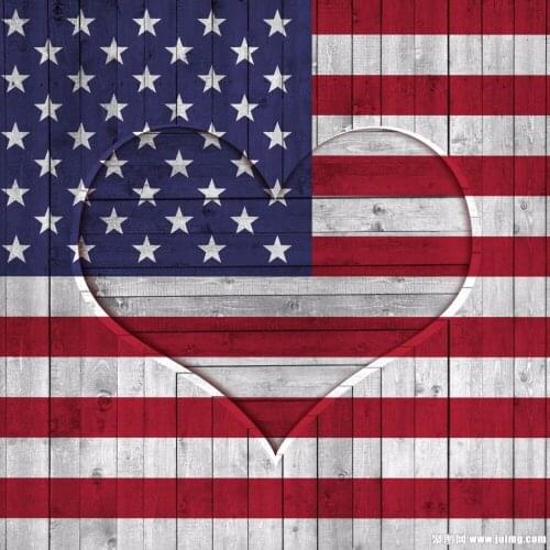 TR 7x5 Photography Backdrop in Wood American Flags White Photo Background Heart Digital Printed Newborn Kids Baby Photocall
