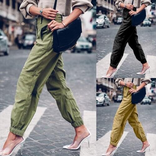 Streetwear Pants Solid Color Casual Cargo Pants Long Trousers Korean Fashion Pocket High Waisted Pants Sweatpants Kpytomoa