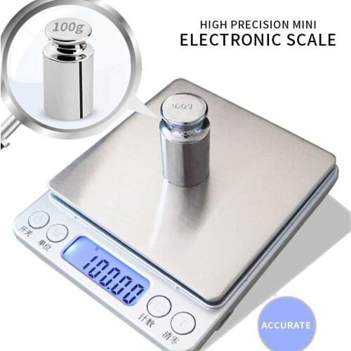 0.01/0.1g 500g/1/2/3kg High Precision LCD Jewelry Scales Electronic Grams Weight Balance Scale for Baking Digital Weighing Scale
