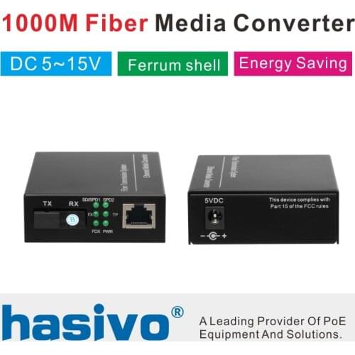 1 pair gigabit fiber optical to rj45 UTP media converter 1310/1550 fiber to ethernet switch fiber interruptor