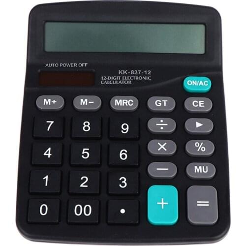 1pcs New Office Commercial Calculator Calculate Tool Battery Powered 12 Digit Electronic Calculator Portable Hot Sale