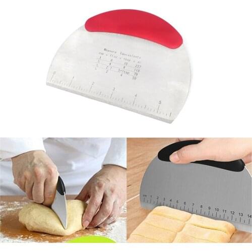 1pcs Bread Separator Flour Pastry Cake Tool Shaving Cutter Scale Cutters Pizza Dough Scraper Stainless Steel DIY Baking Supplies