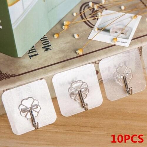 10PCS Door Hangers Seamless Strong Adhesive Hook Load Bearing Kitchen Bathroom Hook Wall Hooks Keys Holder Wall Home