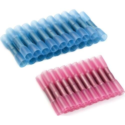 120PCS Butt Splice Universal Terminals Block Wire Connector Crimp Terminal Waterproof Insulated Heat Shrink Sleeve 22-14AWG