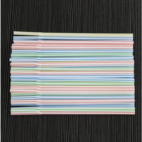 1500 Pcs Flexible Plastic Straws Striped Multi Colored Disposable Straw 8 inch Long