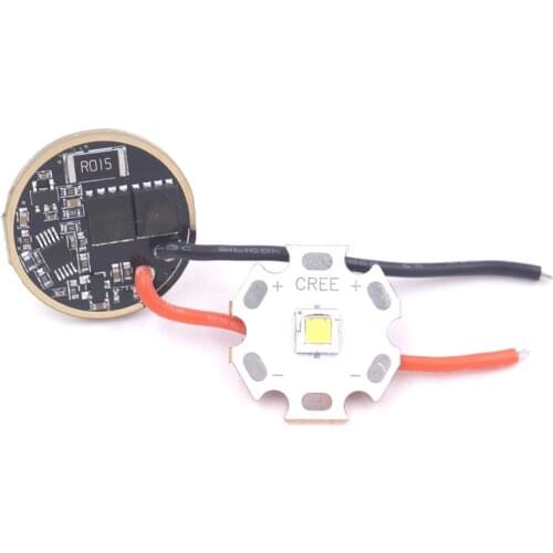 22mm 2.8V-4.2V 7A Constant Current Output 5-Mode LED Driver Board +16mm/20mm Luminus SST40.2 6500K 15WLED Emitter on Copper Base
