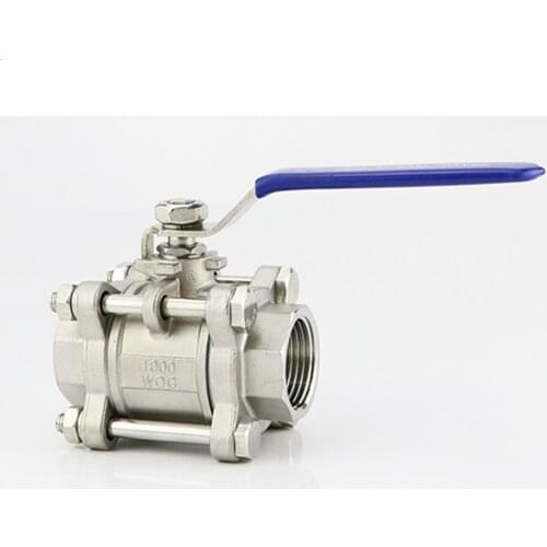 3PC Manual Ball Valve Female Thread SS304/SS201 Stainless Steel DN50/DN65/DN80