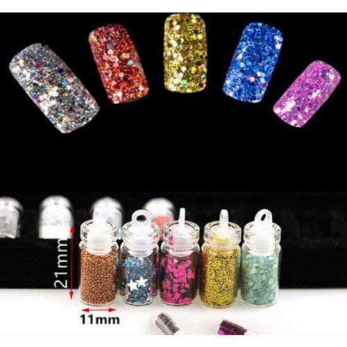 48 in 1 Nail Charms Caviar Micro Beads Dried Flowers Japanese Fireworks 3d Nail Art Decorations Holographic Glitter Nail Sequins