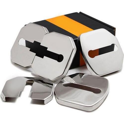 5 pcs/set Door Lock Decoration Protection Stainless Steel Cover case (left, 3, right, 2) FOR Ford EcoSport