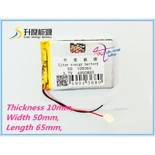 The tablet battery Large capacity 3.7 V rechargeable batteries GPS navigator MP4 battery cell 105065 battery