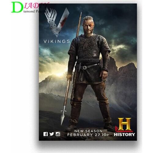 Diamond cross stitch classic TV show showcasing Viking rhinestone DIY Mosaic diamond embroidery selling home decor
