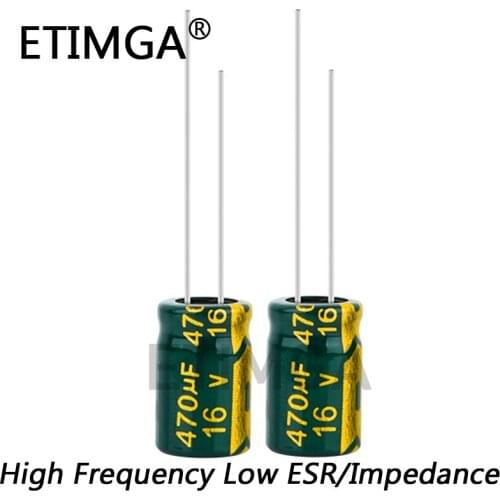 60pcs/lot 470uf16V Low ESR/Impedance high frequency aluminum electrolytic capacitor size 8*12 16V 470uf 20