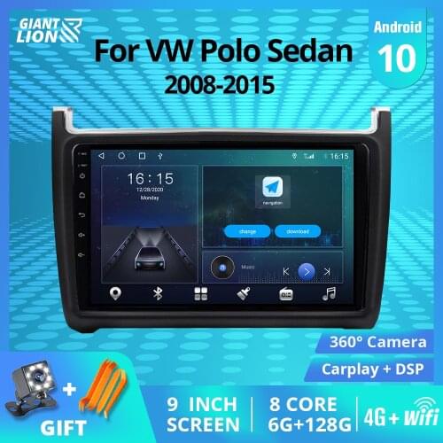 2DIN Android 10 Car Radio For VW Polo Sedan 2008-2015 GPS Navigation Stereo Receiver Auto Radio DSP Car Receiver NO 2DIN DVD IGO