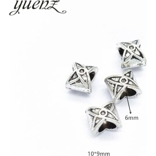 YuenZ 15pcs Antique Silver Color big hole Beads Fit European Charm Jewelry Accessories DIY Findings R127