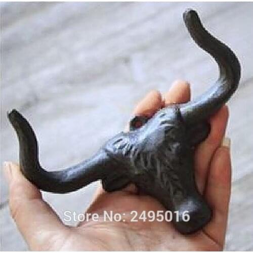 Bulls Head Cast Iron Hook wall hook key hook decoration hook Creative hook Household storage and collection appliances