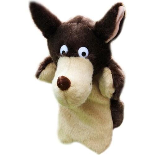Children Animal Hand Puppet Toy Wolf Hand Doll Puppet Plush Toy Baby Kids Child Soft Doll Storytelling Education Toy Gift