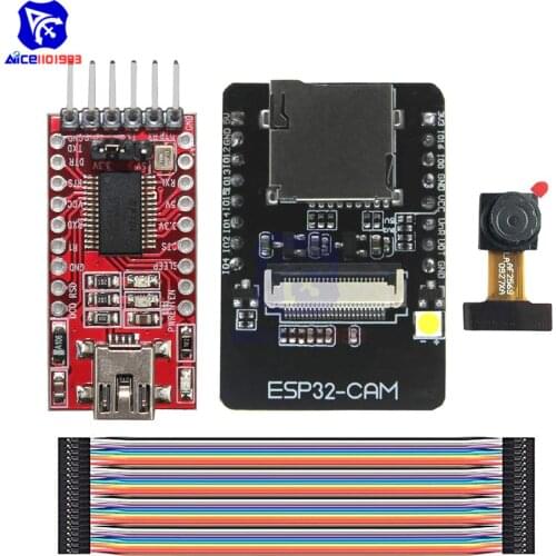 ESP32-CAM WiFi Bluetooth Module OV2640 2MP Camera Module FT232RL FTDI USB to TTL Serial Converter 40 Pin Jumper Wire for Arduino