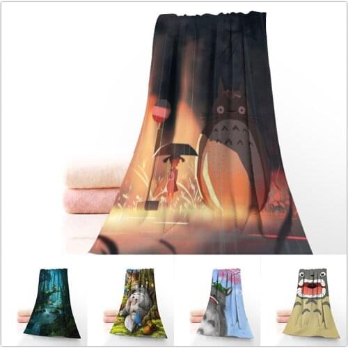 Hot Sale Custom Totoro 35x75cm And 70x140cm Daily Exercise Fitness Fast Dry Face Bamboo Fiber Towel