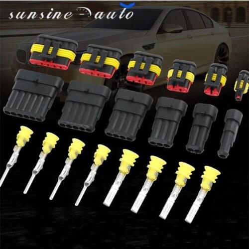 5 sets Kit 1P 2P 3P 4P 5P 6P AMP 1.5 male and female Plug Automotive waterproof connectors Xenon lamp lamp connector for car
