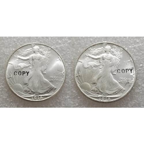 COPY REPLICA Walking Liberty Half Dollar UNC Two Face Coin COPY