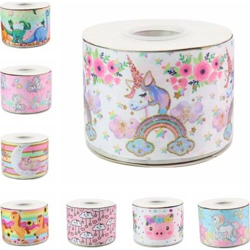 HSD Ribbon free shipping 3" 75mm heat transfer printed Denim fabric series Grosgrain Ribbon 50Yards per Roll