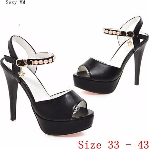 Summer Pumps Women Peep Toe High Heel Party Wedding Shoes Platform Gladiator Sandals Woman High Heels Small Plus Size 33 - 43