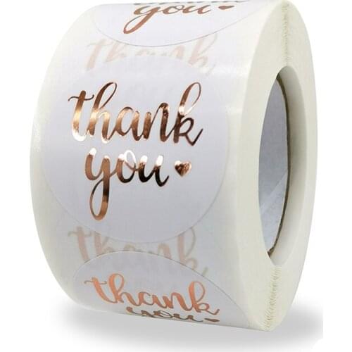 500Pcs/Roll Thank You Sealing Sticker 1.5 Inch Round Paper Stickers Adhesive Gift Labels Handmade Present Packaging Sticker