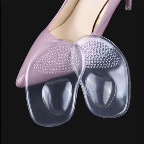 1Pair High Heel Shoes Arch Support Insoles Front Forefoot Half Sole Pads Insert Ball Orthotic Silicone Insoles Cushion Foot Care