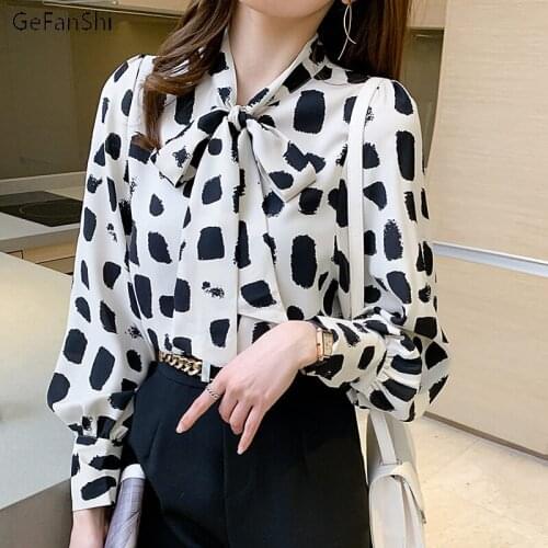 Autumn Winter Preppy Style Bow Collar Satin Chiffon Blouse Shirt Elegant Office Ladies Breasted Casual Shirts Chic Blusas Tops