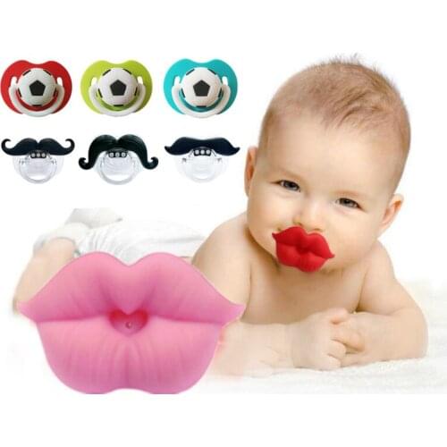 Silicone Baby Pacifier Infant Nipple Soother Joke Prank Toddler Nipple Teether Newborn Pacifier Clips Nipples Bottle Nozzle