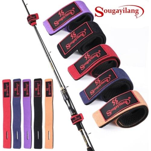 Sougayilang Fishing Bandage Fishing Rod Tie Strap Accessories for Carp Fish Pole Guide Ring Fishing Rod Holder Strap Suspenders