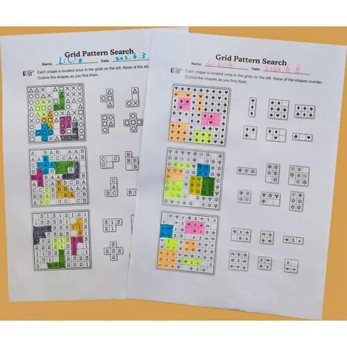 26 PCS Grid Pattern Search Focus Attention Workbook Fun Thinking Training Educational Toys for Children Homeschool Homework Book