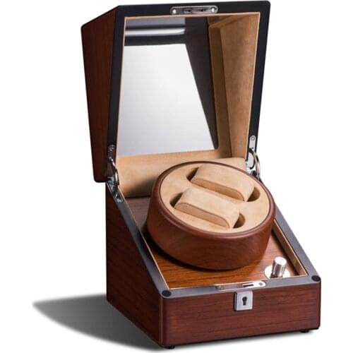 High Quality 2+0 Wood Automatic Mechanical Watch Winder Box Winding Rotator Case Cabinet Battery Remontoir Watchwinder
