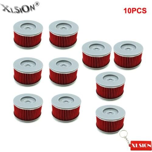 XLSION 10Pcs Oil Filters For Honda CBF250 VT125C TRX400FW TRX350TE CB400 ATC250SX TRX250 XL125V VT125C TRX300EX TRX400EX