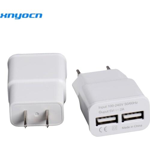 Xnyocn 5V 2A EU 2 USB Adapter Mobile Phone Wall Charger Device Micro Data Charging For iPhone 4G SE 7 iPad For Samsung galaxy S6