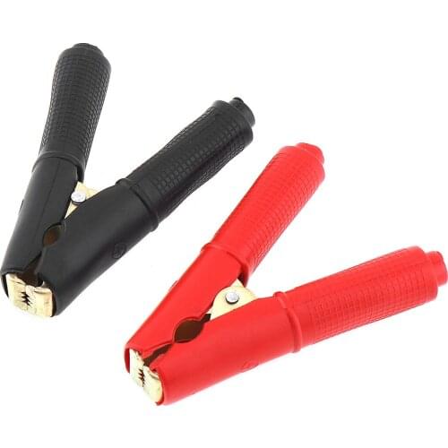 2 Pcs 100A 90mm Pure Copper Car Vehicle Battery Test Alligator Clips with Soft Silica Gel Insulated Jacket for Car Power Testing