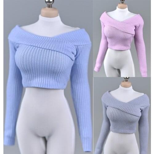 1/6th Wide Neck Sweater Cross Neckline Top Fit 12'' TBL PH Female Action Figure