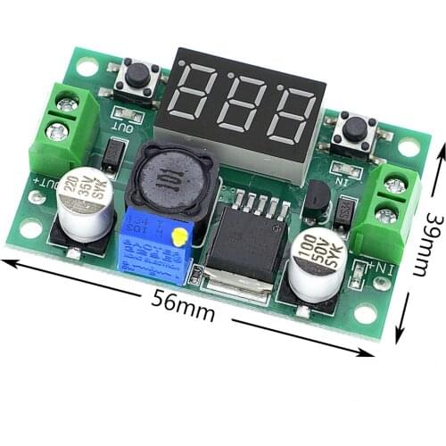1PCS LM2596S LM2596 DC 4.0~40 to 1.3-37V Adjustable Step-Down Power Module + LED Voltmeter DC-DC module