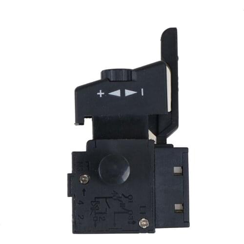 1PC Adjustable Speed Switch Trigger Switches Lock On Pushbutton Speed Control For Electric Drill AC 250V/4A FA2-4/1BEK 250V 6A