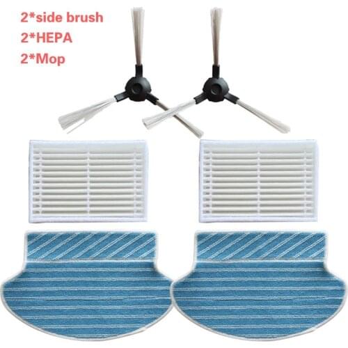 2* side brush + 2* filter + 2*mop kit for Midea VCR15 VCR16 robot vacuum cleaner parts