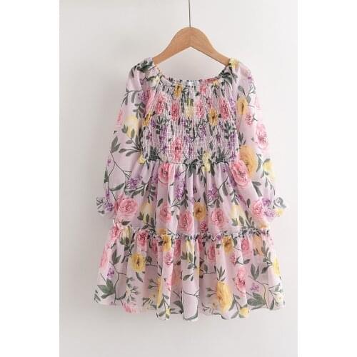 2021 Fashion Summer Dress Girl Clothing Autumn Long Sleeve Prom Dress Children Clothes Girl Floral Dress For Girls For 3-8 Age