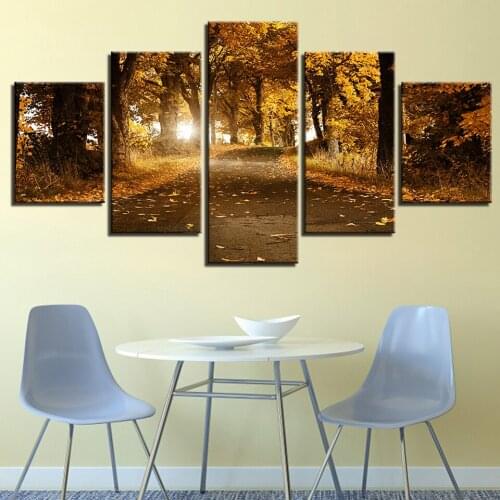 5d Diamond Painting Full Square Round Drill Diy Diamond Embroidery 5Pieces Autumn Forest Fallen Leaves diamond mosaicZP-3479