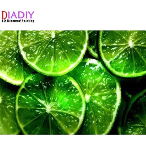 5D DIY Diamond Painting fruit lemon Full Square Diamond Embroidery Decor Home Resin Drill Crystal Picture Of Rhinestone