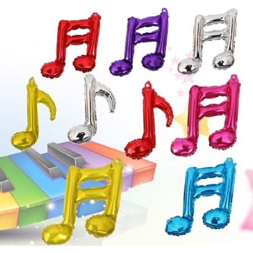 6Pcs Music Notes Foil Mylar Balloons Birthday Party Supplies Inflatable Globos Wedding Decorations Supplies Helium Balloon