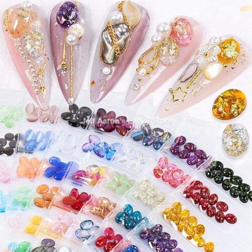 60PCS/pack 3D crystals glitter nail art decorations gem stones kit nail rhinestones charms for fake nails accessories