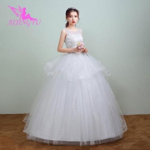 AIJINGYU 2021 ivory Customized new hot selling cheap ball gown lace up back formal bride dresses wedding dress WK764